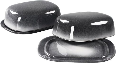 Butter Dish With Lid For Countertop, Porcelain Butter Holder with Lid, Butter Container Perfect for East and West Coast Butter, Durable & Sturdy Butter Keeper (6 Inch Round) in Kuwait