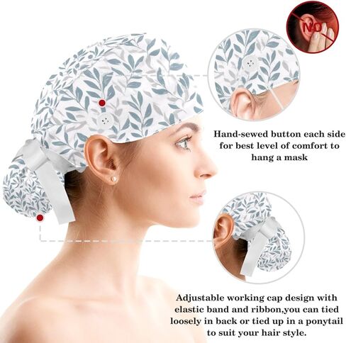 عبوة واحدة من قبعة جراحية مع شعر مقصوص، قبعة تنظيف على شكل ذيل حصان للنساء، أنماط طباعة الفهد الحيواني in Kuwait