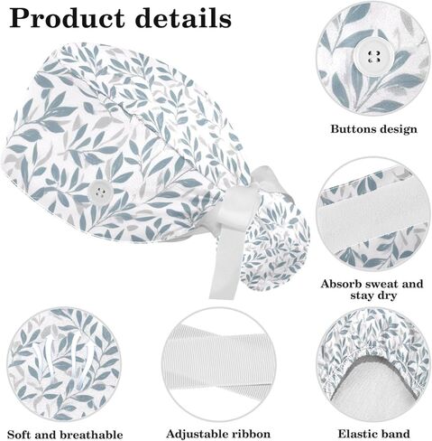 عبوة واحدة من قبعة جراحية مع شعر مقصوص، قبعة تنظيف على شكل ذيل حصان للنساء، أنماط طباعة الفهد الحيواني in Kuwait