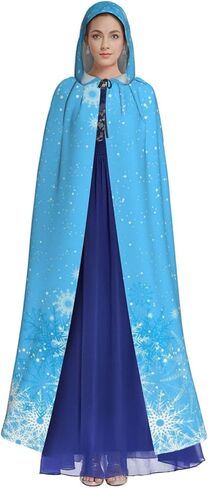 Snowflake Cloak Blue Snowflake Hooded Cape for Halloween Christmas Party Cosplay Dress Up in Saudi Arabia