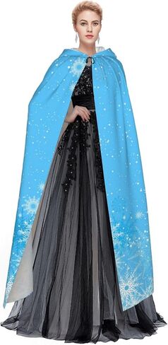 Snowflake Cloak Blue Snowflake Hooded Cape for Halloween Christmas Party Cosplay Dress Up in Saudi Arabia