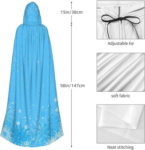 Snowflake Cloak Blue Snowflake Hooded Cape for Halloween Christmas Party Cosplay Dress Up in Saudi Arabia