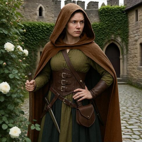 Medieval Cloak with Hood for Men and Women, Renaissance Hooded Cape for Halloween, Cosplay, LARP or Faire Costume in Saudi Arabia