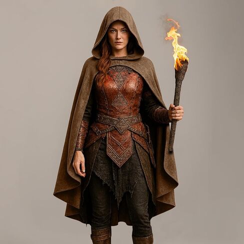 Medieval Cloak with Hood for Men and Women, Renaissance Hooded Cape for Halloween, Cosplay, LARP or Faire Costume in Saudi Arabia
