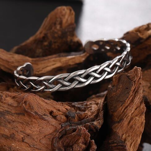 TURTLEDOVE Celtic Knot Cuff Bracelet, Stainless Steel Braided Infinity Bangle, Adjustable in Saudi Arabia