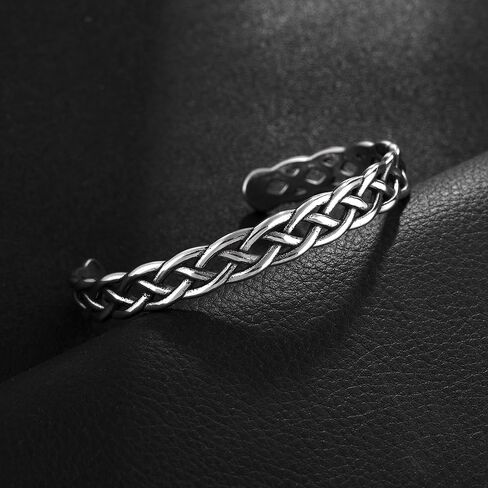 TURTLEDOVE Celtic Knot Cuff Bracelet, Stainless Steel Braided Infinity Bangle, Adjustable in Saudi Arabia