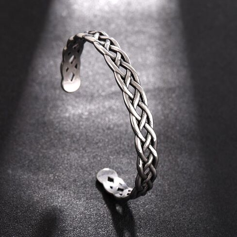 TURTLEDOVE Celtic Knot Cuff Bracelet, Stainless Steel Braided Infinity Bangle, Adjustable in Saudi Arabia