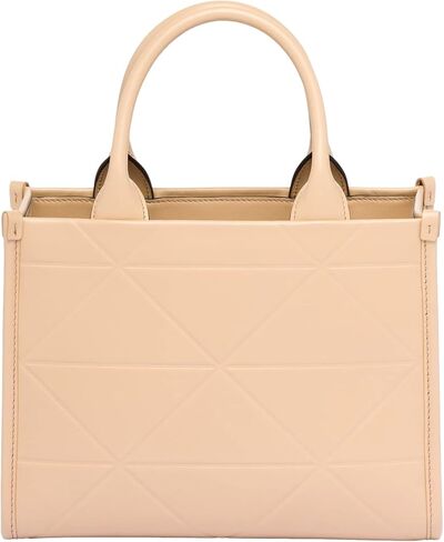 Prada Womens Soft Calfskin Leather Triangle Quilted Sand Beige Mini Handbag Tote in Saudi Arabia