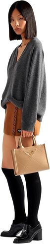 Prada Womens Soft Calfskin Leather Triangle Quilted Sand Beige Mini Handbag Tote in Saudi Arabia