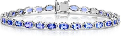 925 Sterling Silver Genuine Tanzanite 7Ct Oval Gorgeous Bracelet in Saudi Arabia