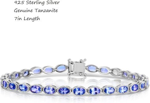 925 Sterling Silver Genuine Tanzanite 7Ct Oval Gorgeous Bracelet in Saudi Arabia
