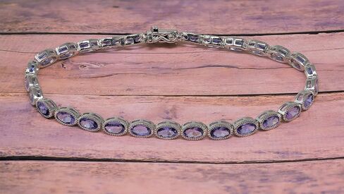 925 Sterling Silver Genuine Tanzanite 7Ct Oval Gorgeous Bracelet in Saudi Arabia
