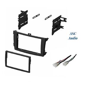 ASC Audio Car Stereo Dash Install Kit and Wire Harness for Installing an Aftermarket Double Din Radio for 2009 2010 2011 2012 2013 Toyota Corolla - No Factory Premium Amp/JBL