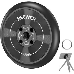 NEEWER Magnetic Phone Tripod Mount Adapter with Adhesive Magnetic Ring Compatible with MagSafe iPhone 15 Pro Max 15 Plus 14 13 12, 1/4" Thread for iPhone Video Recording Selfie Stick Ring Light, PA010