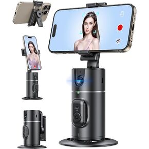 ANXRE Auto Face Tracking Tripod 360 Rotation【Newest Version】 No App Required Auto Face Tracking Tripod for Cell Phone Rotating Compatible with 4''-7'' iPhone Android Phone Holder for Vlog Live Stream