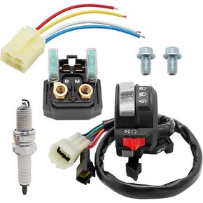 M MATI Start Stop Switch & Starter Solenoid Relay & Plug & Spark for Yamaha YFM Big Bear 250/400 Grizzly 350/400/660 Kodiak 400/450 Wolverine 350/450 Raptor 350/660 Bruin 250/350