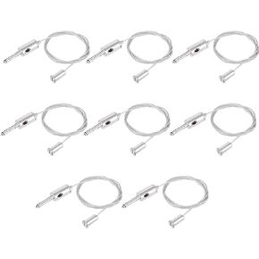 Vigtayue Adjustable Light Suspension Kit - 8 Pcs Luminaire Installation Hardware with 3.4ft Cable for Commercial Aquarium, LED Panel Lights, and More - Supports up to 11 lbs Per Strip