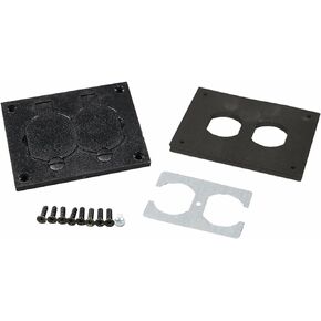 Legrand Wiremold 828PR-BLK OmniBox/Modulink Rectangular Plastic Duplex Cover Plate, Black (1 Pack)