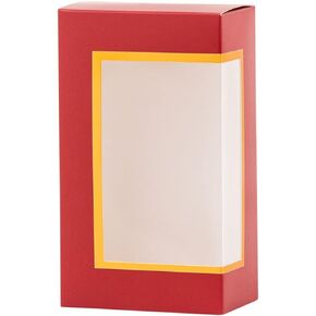 Hammont Cookie Boxes for Gift Giving - 6 Pack-Small Bakery Boxes – Decorative Pastry Boxes with Window, Baby Shower Party Favors, Chocolate Gift Box - Thank You Gift Treat Box 5x 2.5"x7.5" (Red)
