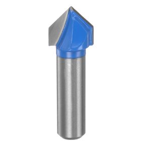 HARFINGTON Router Bits 3/4" Dia 1/2" Shank 90 Degree V Type End Mill Carbide for Woodworking Carpentry Engraving Edge Trimmer Cutter Tools