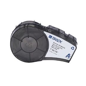 Brady Authentic (M21-18-499) Pre-Sized High-Adhesion Nylon Labels for Equipment, General ID, Lab, Wire/Cable, Black on White Material - Designed for M210, M210-LAB, and M211 Printers, 0.75"H x 1"W