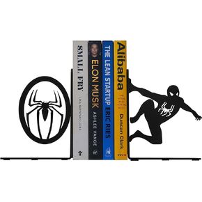 HeavenlyKraft Superhero Decorative Metal Bookend, Non Skid Book End, Book Stopper for Home/Office Decor/Shelves, 7 X 5.5 X 4 inch per Piece, Support Outside