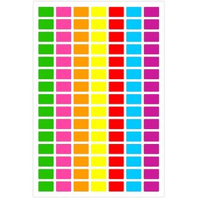 PARLAIM Pack of 1575 Square Color Coding Labels,1/2" x 3/4" Rectangular Stickers in 7 Colors Rectangle Folder File Labels