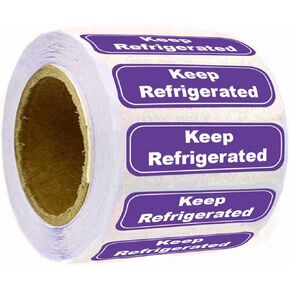Keep Refrigerated Stickers Waterproof 0.5 X 1.5 Inch Purple Refrigerated Stickers Shipping Labels Cold Food Packaging Warning Labels 500 Pcs