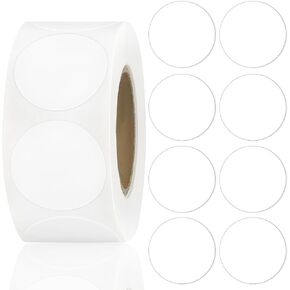 YUXIANLB 500 PCS 1 Inch Black Round Coding Circle Dot Stickers, Round Sticker Labels Permanent Adhesive Stickers on A Roll Can Writing for Office, Classroom