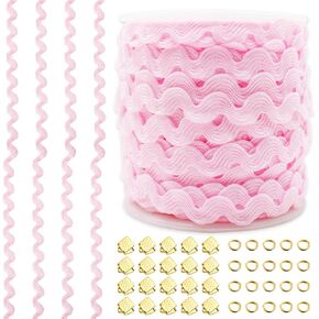 ZHFMLY 5 مم متنوعة ريك رف تقليم موجة الانحناء هامش تقليم 100 ياردة شريط نسيج DIY بها بنفسك الخياطة الملابس الحرفية زهرة صنع ديكور المنزل حفل زفاف الدانتيل العرض (متعدد الألوان)