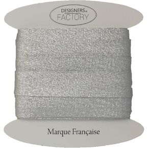 شريط انحياز فضي معدني من Designers-Factory - متوفر باللون الذهبي أو الفضي وطولين - رابط انحياز Lurex للخياطة (بمقدار 5.46 ياردة، فضي) in Kuwait