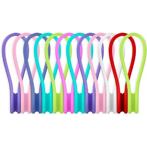 Joseche Reusable Magnetic Cable Ties Cord Organizers - 12 Pack Cord Ties Cable Organizers Unique Gadgets for Cable Management and Organization,Hanging & Holding Stuff,Fidgeting,or Just for Fun