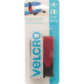 VELCRO Brand 90107 - All Purpose Straps - 18" x 1" All Purpose Strap, 2 Ct. - Black