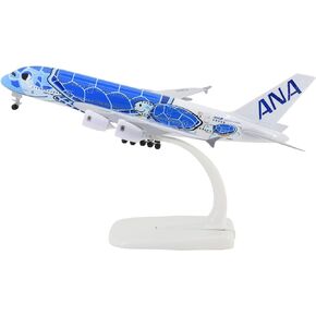 TANG DYNASTY 1:400 Standard Edition A380 ANA Sea Turtle Metal Airplane Model Plane Toy Plane Model (Green)