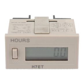 Electronic Counter Digital, Pulse Meter Life Totalizer Digital Meter Length Counter Wheel Roll LCD Display Frequency Time Relay with 6 Digit LCD Display AC 110-220V H7Et BVM(0.0 Hours)
