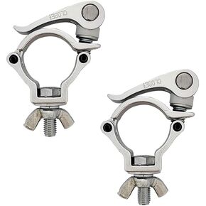 1.5inch Quick Release Stage Truss Lighting Clamps Aluminum Alloy Heavy Duty 220lbs Truss O Clamps Fit Pipe OD 1.5-1.6inch / 38-41mm 2Pack