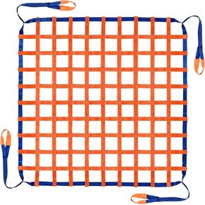 6.56' x 6.56' Cargo Lifting Nets -Lifting Straps for Hoist - Flat Polyester Sling Hoisting Net - Lifting Net Straps - Cargo Hanging Net - for Loading and Unloading Cargo - Max. Load Capacity: 4400lbs