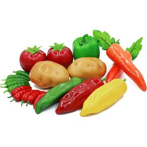 DONOTGO 20 Pcs Fake Vegetables,Artificial Lifelike Vegetable Simulated Vegetables Decoration Kitchen Home Decor Faux Realistic Plastic Fruit Photography Props for Kitchen Festival Christmas Carrots