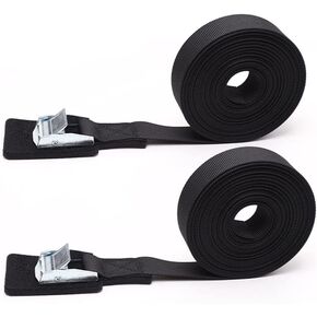 2 PCS Tensioning Belts with Buckle Ratchet Tie Down Straps Premium Tie Down Straps for Motorcycle Cargo Trucks Trailer Luggage(Black)