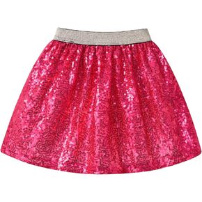 DXTON Toddler Kids Girls Sequin Skirt Shiny Mini Dance Party Skirts for Girls 3-12 Years