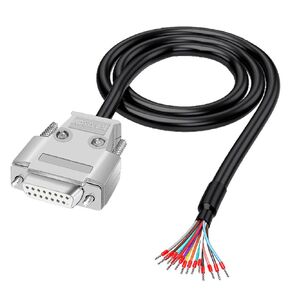 Jienk 6.56Ft 26AWG DB15 Male RS232 15 Pin Serial Extension Cable, Metal Case 15-Pin Gold Plated Connector with Bare Wire Terminal End Cable