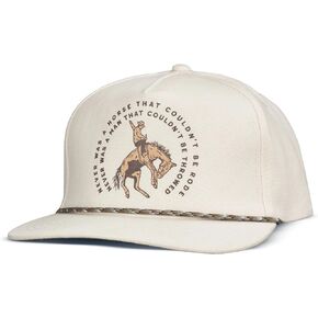Sendero Provisions Co. Never was a Horse Hat Off White Unisex Structured 5-Panel Brushed Canvas Screen Printed Design Snapback Paracord Rope Hat in Kuwait