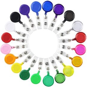 SHAN RUI 20pcs Retractable Badge Holder Reels with Clip for Name Card Key Card, 20 Colors in Kuwait