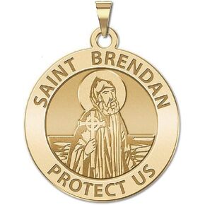 PicturesOnGold.com Saint Brendan Religious Medal in Sterling Silver and 10K or 14K Gold