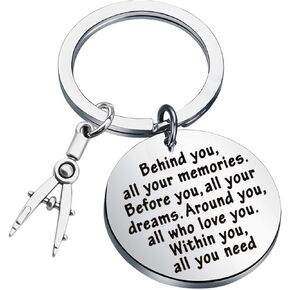FEELMEM Architect Keychain Architecture Gift Architect Gift Behind You All Memories Keychain Architecture Student Gift
