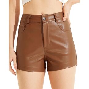VILIGO Leather Shorts for Women High Waisted Faux Leather Shorts Sexy Stretch Pu Leather with Pockets