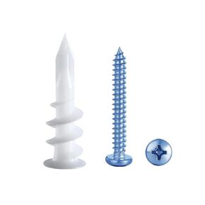 FASTENPOWER 20 PCS #8 Drywall Anchors Self Drilling Drywall Plastic Anchors with #8 x 1-1/4'' Pan Head Screws 10 Anchors + 10 Screws Self-Tapping Anchors & Screws for Hanging and Mounting