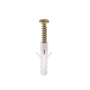 uxcell 5x25mm Plastic Expansion Tube for Drywall with Color Zinc Screws White 20pcs