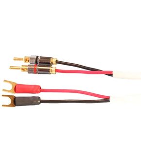 Blue Jeans Cable Ten White Speaker Cable, with Welded Terminations (Single Cable - for one Speaker), Assembled in USA (10 Foot, Bananas to Bananas)
