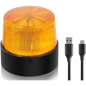 LE Sircut LE228 Compact Size USB Rechargeable Emergency Flashing Lights Selectable Rotation Warning Light Wireless LED Strobe Beacon Amber Lights with Magnetic Base for Car Vehicle Truck